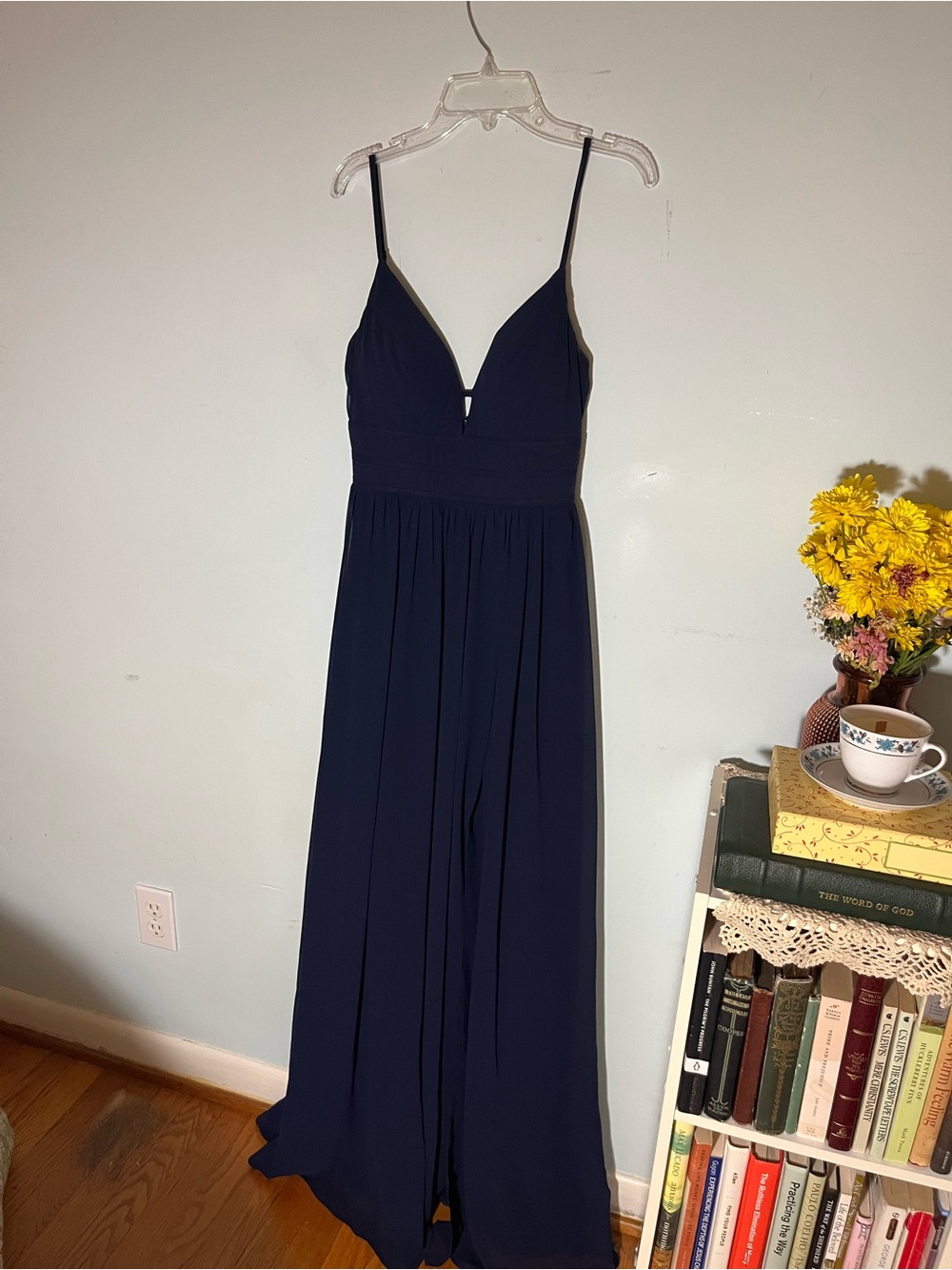 Women’s Navy Spaghetti Strap Maxi Dress